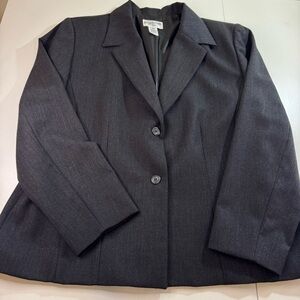 Women Pendleton Pure Virgin Wool Blazer Jacket Gray SZ 16W Single Button